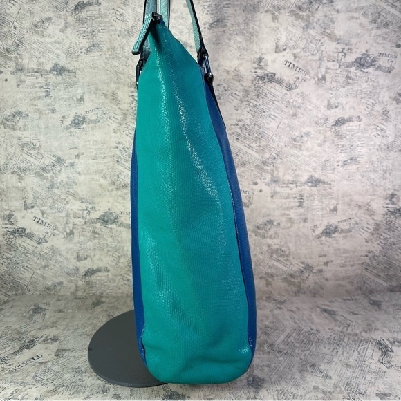 Marc by Marc Jacobs Blue/Green Lizard Stamped Leather Take Me Tote - Picture 2 of 16